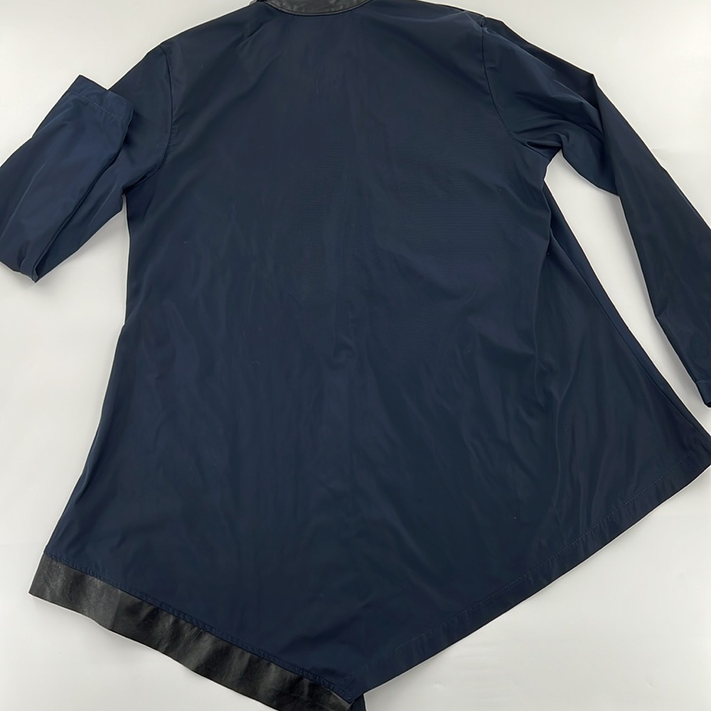 Planet‎ By Lauren G Navy blue Asymmetrical Tunic steampunk faux leather trim  2 - Picture 9 of 9